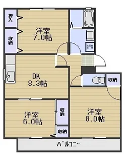 ハイカムールST【2階】の間取り
