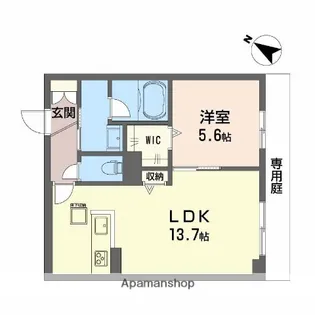 フルールブラン【1階】の間取り