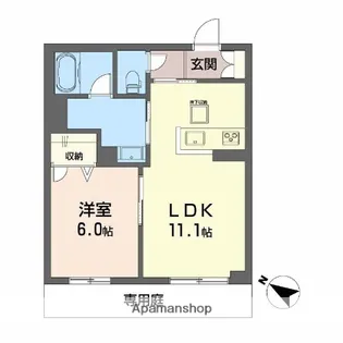 フルールブラン【1階】の間取り