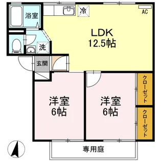セシル豊浜【102号室】の間取り