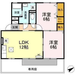 サンライズ北新保 B棟【1階】の間取り