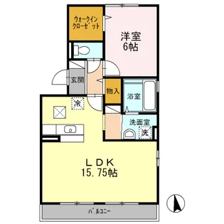 メゾン ド シュクル【1階】の間取り