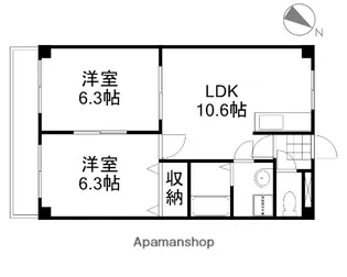 サニーヒルズ大福【6階】の間取り