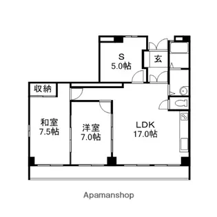 ラ・メール東島田【701号室】の間取り