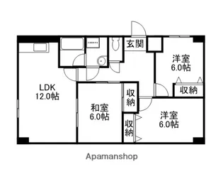 アリベ国富【203号室】の間取り