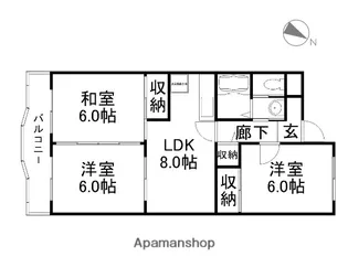 プロムナード洲崎 1号館【113号室】の間取り
