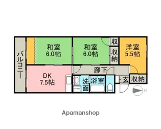 21ハイツ新保【205号室】の間取り