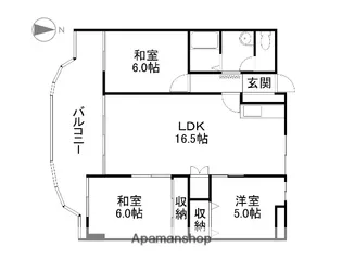 岡山県岡山市北区新屋敷町3丁目【マンション】の間取り