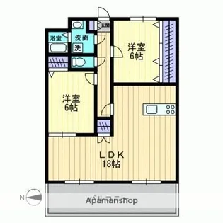 はなはうす門田本町【502号室】の間取り