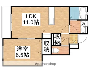 アルファ・陵南【1階】の間取り