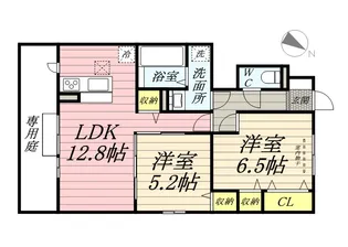 ブランシュール【1階】の間取り