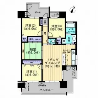 サーパスシティ西古松公園弐番館【9階】の間取り
