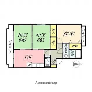 岡山県岡山市北区野田4丁目【マンション】の間取り