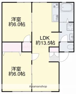 コーポ赤坂【1階】の間取り