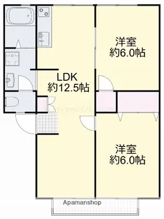 コーポ赤坂【2階】の間取り