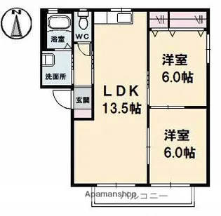 エスティー新福 A棟【2階】の間取り