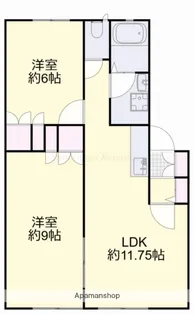 岡山県岡山市北区平野【アパート】の間取り