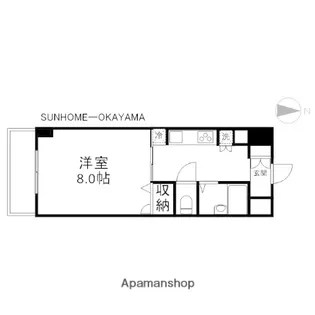岡山県岡山市北区津島京町3丁目【マンション】の間取り