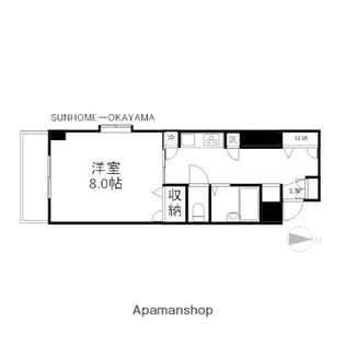 岡山県岡山市北区津島京町3丁目【マンション】の間取り
