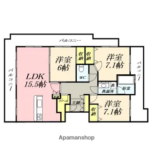 リベール古京町【12階】の間取り