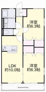 ボヌール関A【1階】の間取り