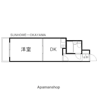 岡山県岡山市北区中山下2丁目【マンション】の間取り