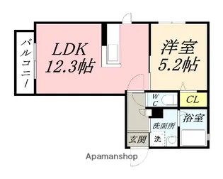 岡山県岡山市北区富田【アパート】の間取り