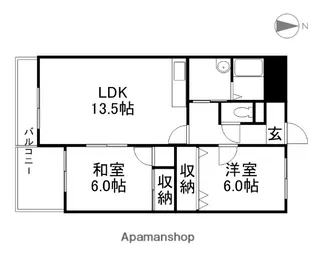 岡山県岡山市北区白石西新町【マンション】の間取り