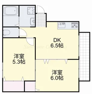 サンセール下中野【205号室】の間取り