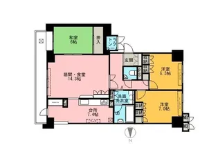 サーパスシティ大供【12階】の間取り