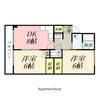 コーポニュートン【105号室】の間取り