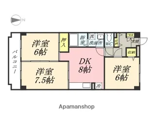 岡山県岡山市北区中仙道1丁目【マンション】の間取り