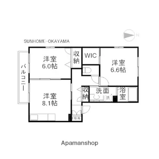 サン・クレバリーF棟【1階】の間取り