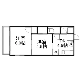 土田コーポ【1階】の間取り