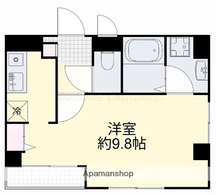 岡山県岡山市北区内山下1丁目【マンション】の間取り