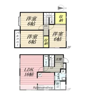 岡山県岡山市南区妹尾【テラスハウス】の間取り