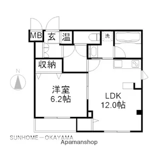岡山県岡山市北区表町2丁目【マンション】の間取り