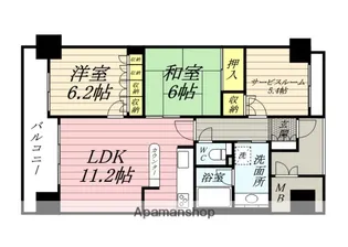 アルファステイツ野田Ⅱ【1102号室】の間取り