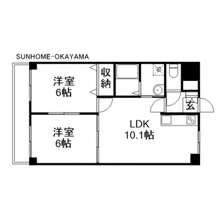 ホワイトストーン白石【6階】の間取り