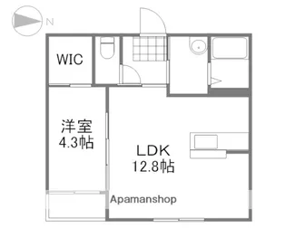 岡山県岡山市北区奥田2丁目【アパート】の間取り