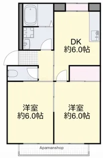メゾンエスポアールB棟【206号室】の間取り
