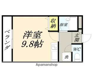 岡山県岡山市北区下中野【アパート】の間取り
