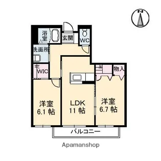 岡山県岡山市南区福浜町【アパート】の間取り
