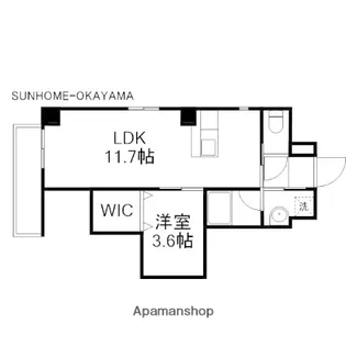 岡山県岡山市北区春日町【マンション】の間取り