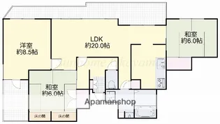 岡山県岡山市北区東古松3丁目【マンション】の間取り