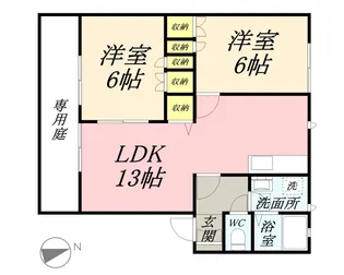 メゾン タチバナC【1階】の間取り