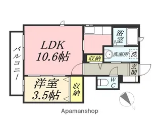 岡山県岡山市北区舟橋町【アパート】の間取り