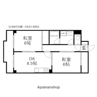 ハイデンスホンダ【10階】の間取り