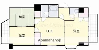 岡山県岡山市北区大供2丁目【マンション】の間取り