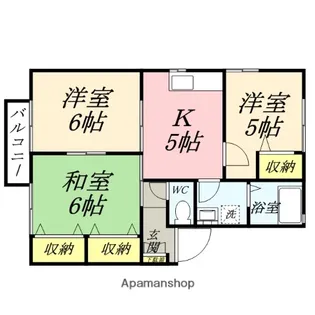 ハッピーツーユーB【1階】の間取り